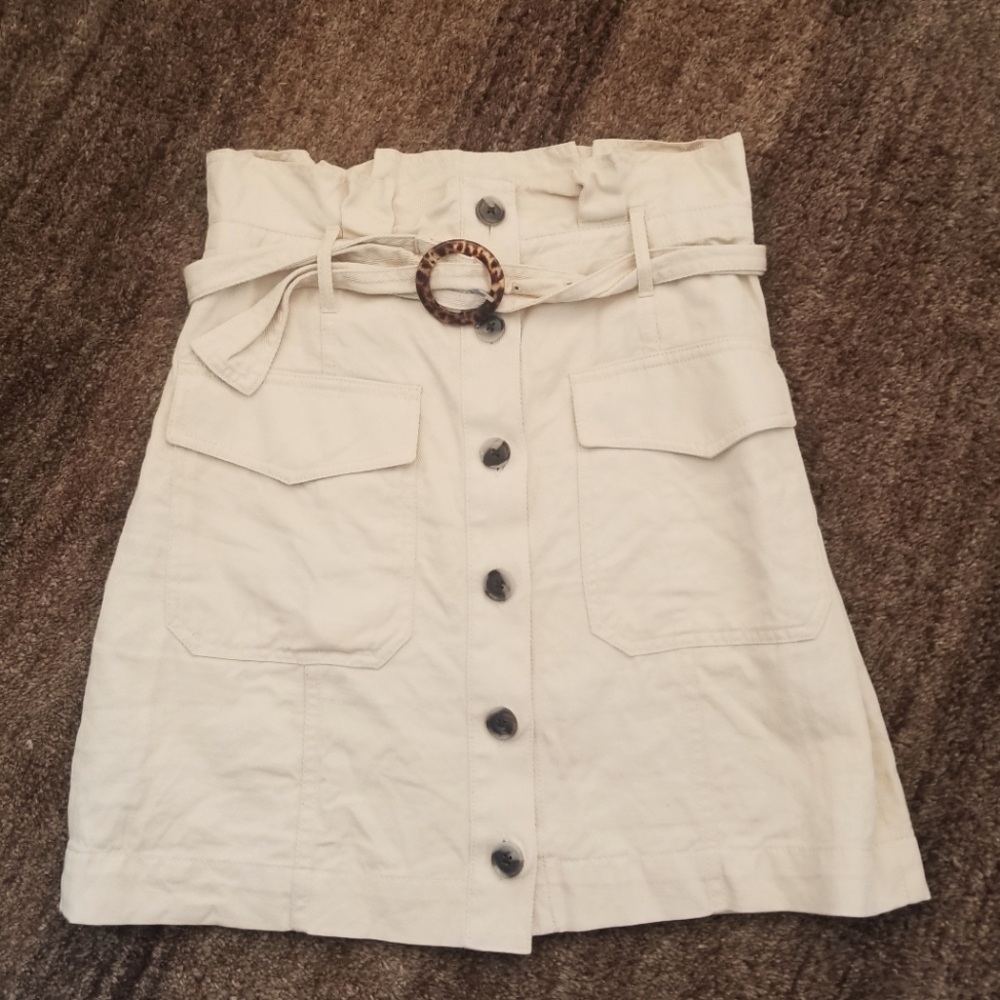 Banana Republic Beltef Button Front Mini Skirt